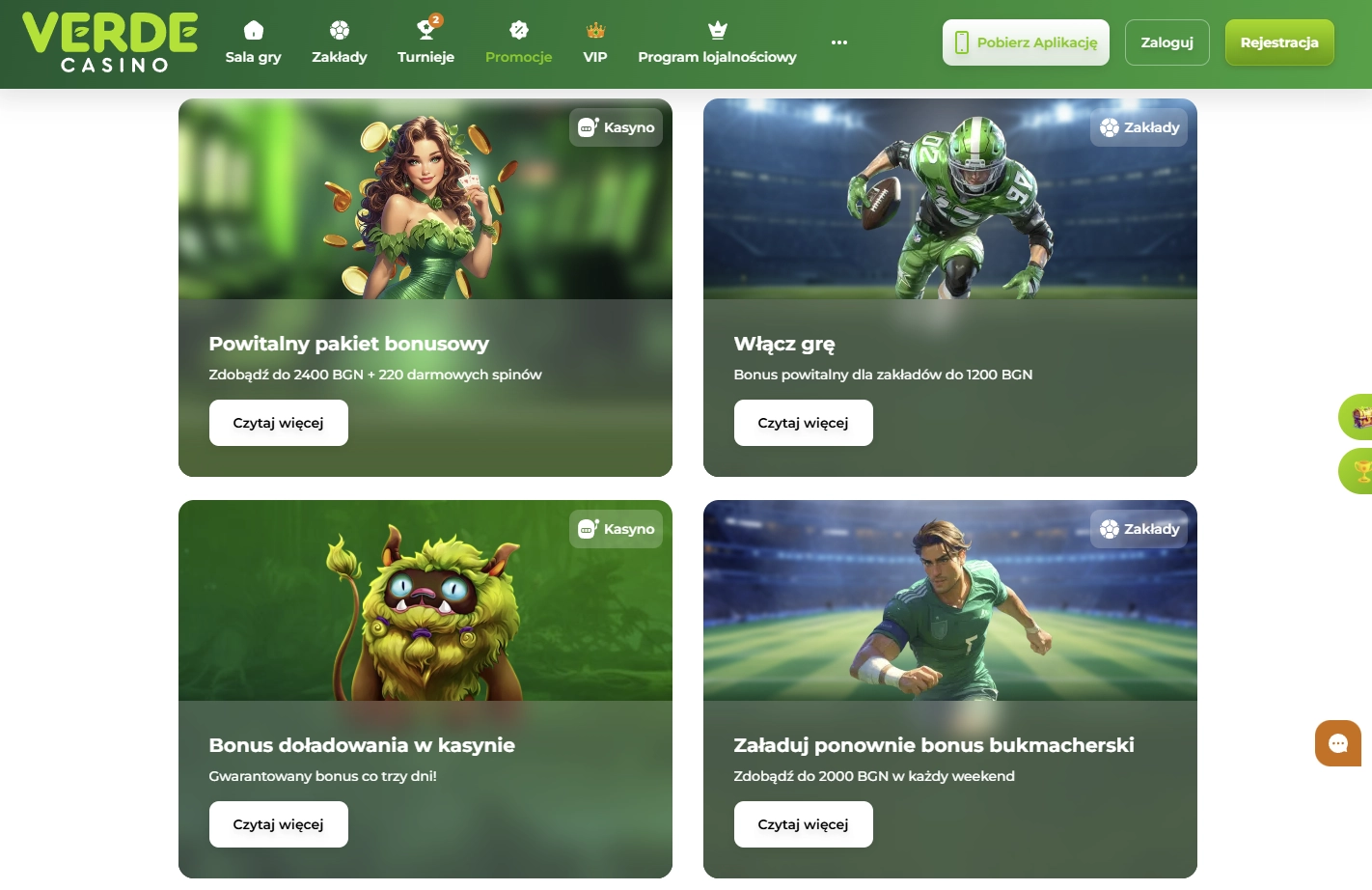Bonusy w Verde Casino
