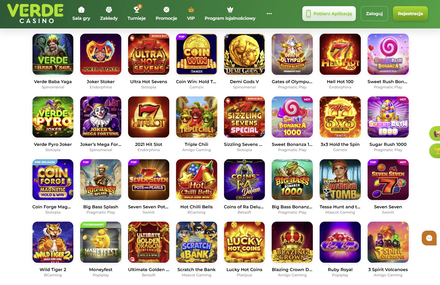Gry w Verde Casino
